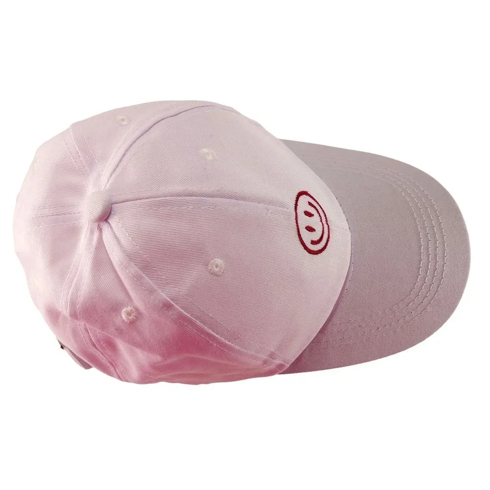Embroidered Smiley Face White Strapback‎ Baseball Hat Cap